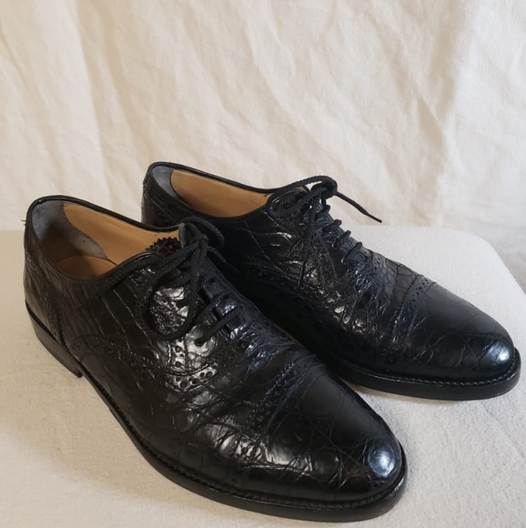 Davanzati Man's Barneys New York Black Crocodile Shoe Size 9